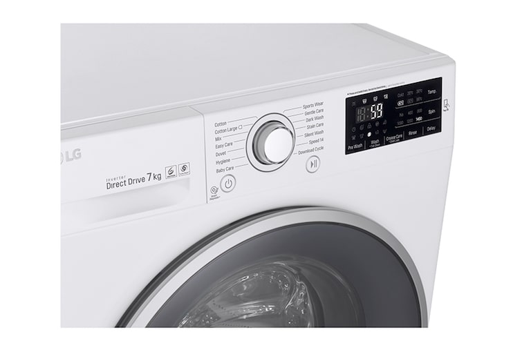 LG Lave-Linge 7KG | TurboWash™ | 6 Motion Direct Drive | Finitions chromées | Smart NFC Tag On, LG F74902WH